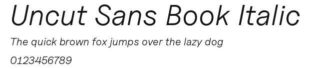Uncut Sans Book Italic Preview