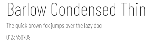 Barlow Condensed Thin Preview