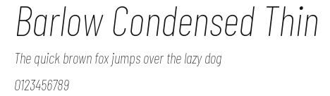 Barlow Condensed Thin Preview