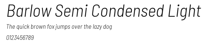 Barlow Semi Condensed Light Preview