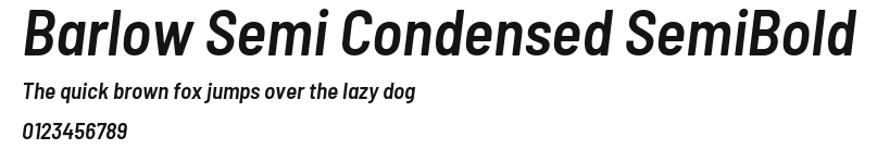 Barlow Semi Condensed SemiBold Preview