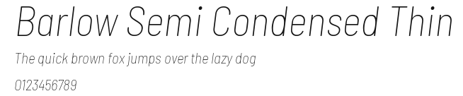 Barlow Semi Condensed Thin Preview