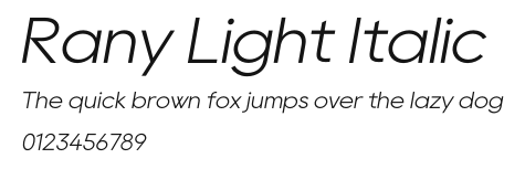 Rany Light Italic Preview