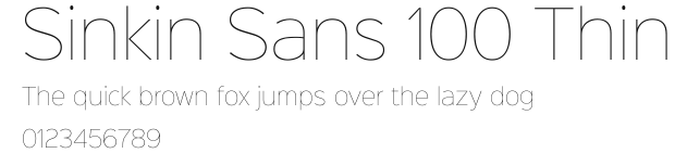 Sinkin Sans 100 Thin Preview