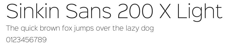 Sinkin Sans 200 X Light Preview
