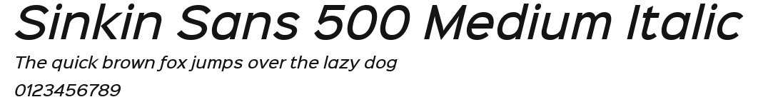 Sinkin Sans 500 Medium Italic Preview