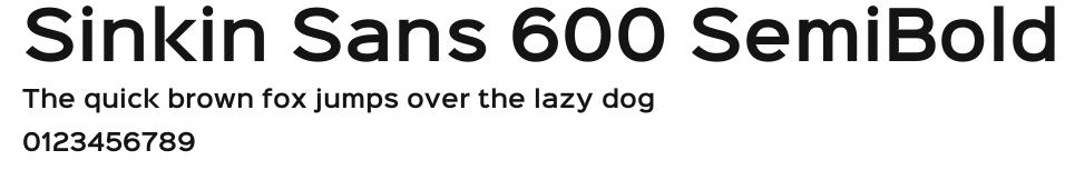 Sinkin Sans 600 SemiBold Preview