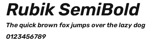 Rubik SemiBold Preview