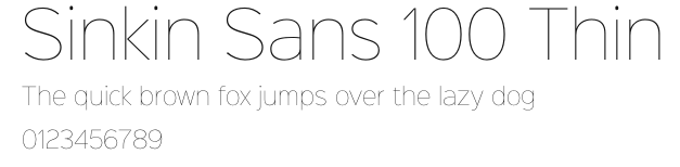 Sinkin Sans 100 Thin Preview