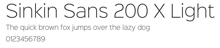 Sinkin Sans 200 X Light Preview