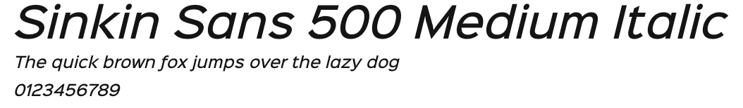 Sinkin Sans 500 Medium Italic Preview