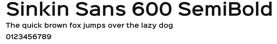 Sinkin Sans 600 SemiBold Preview