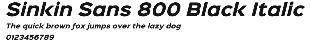 Sinkin Sans 800 Black Italic Preview