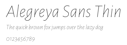 Alegreya Sans Thin Preview