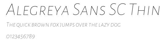 Alegreya Sans SC Thin Preview