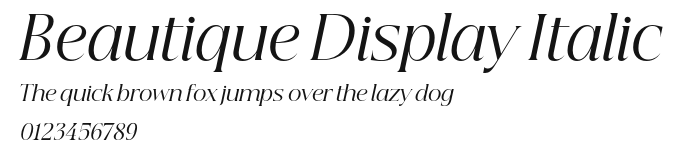 Beautique Display Italic Preview