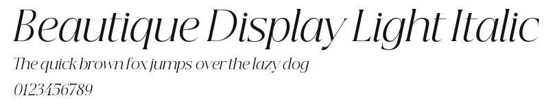 Beautique Display Light Italic Preview