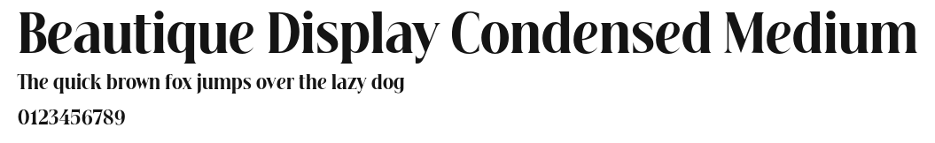 Beautique Display Condensed Medium Preview
