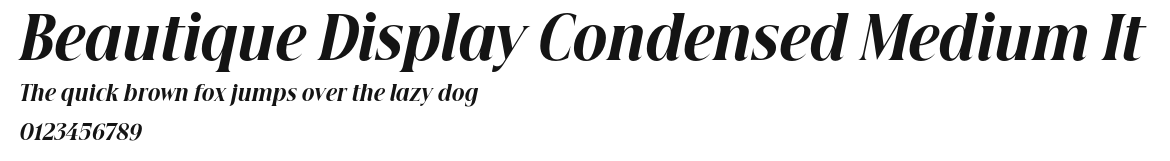 Beautique Display Condensed Medium It Preview