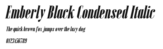 Emberly Black Condensed Italic Preview