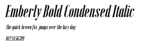 Emberly Bold Condensed Italic Preview
