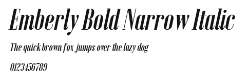 Emberly Bold Narrow Italic Preview