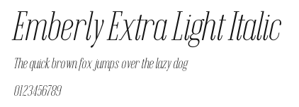 Emberly Extra Light Italic Preview