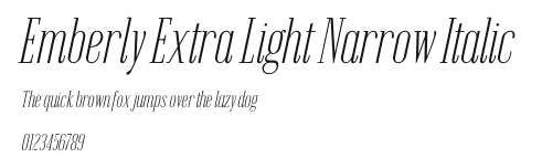 Emberly Extra Light Narrow Italic Preview