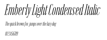 Emberly Light Condensed Italic Preview