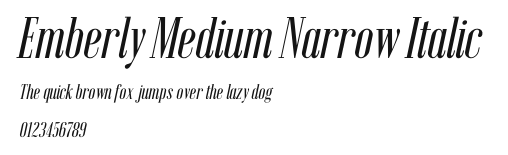 Emberly Medium Narrow Italic Preview