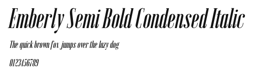 Emberly Semi Bold Condensed Italic Preview