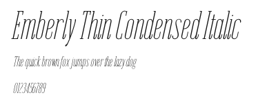 Emberly Thin Condensed Italic Preview