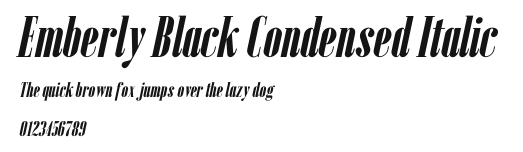 Emberly Black Condensed Italic Preview