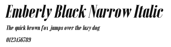 Emberly Black Narrow Italic Preview