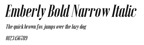 Emberly Bold Narrow Italic Preview