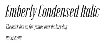 Emberly Condensed Italic Preview