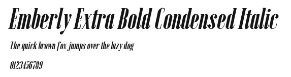 Emberly Extra Bold Condensed Italic Preview
