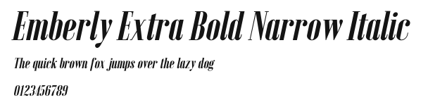 Emberly Extra Bold Narrow Italic Preview