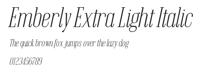Emberly Extra Light Italic Preview