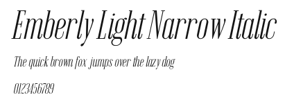 Emberly Light Narrow Italic Preview
