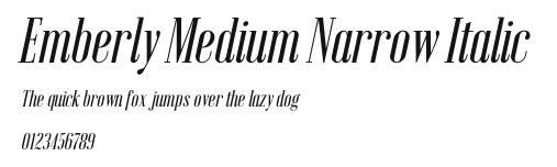 Emberly Medium Narrow Italic Preview