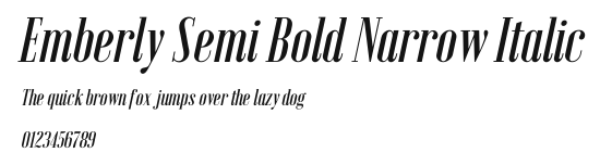 Emberly Semi Bold Narrow Italic Preview