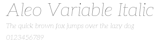 Aleo Variable Italic Preview