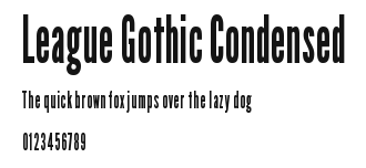 League Gothic Condensed Preview
