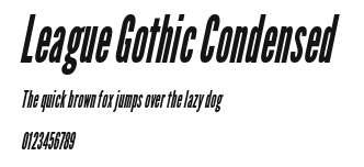 League Gothic Condensed Preview