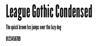 League Gothic Condensed Preview