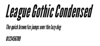 League Gothic Condensed Preview