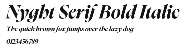 Nyght Serif Bold Italic Preview
