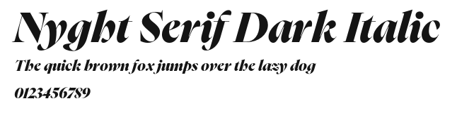 Nyght Serif Dark Italic Preview
