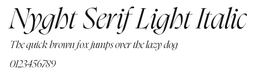 Nyght Serif Light Italic Preview